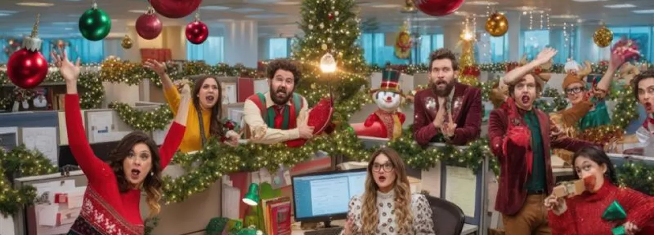 Festejo de navidad en la oficina