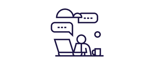 Ilustración muestra a una persona conversando con un asesor de Pluxee. 