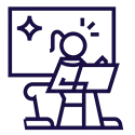 Ilustración de una persona trabajando en una computadora