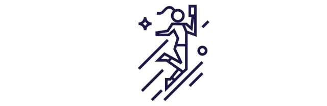 Ilustración muestra a una persona saltando feliz con su tarjeta.