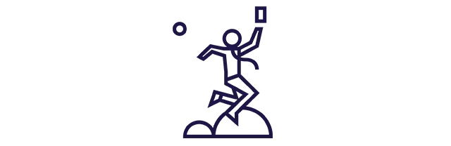 Ilustración muestra a una persona corriendo de manera alegre.