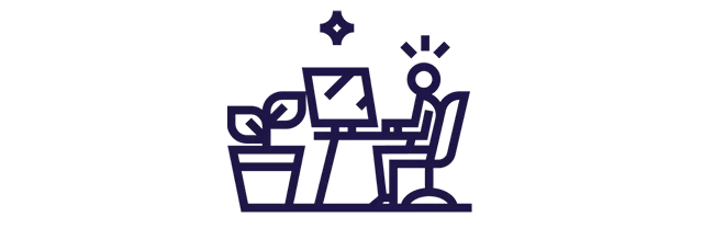 Ilustración de una persona trabajando en su computadora