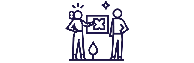 Ilustración de dos personas en una reunión