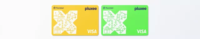Dos tarjetas físicas de Pluxee Navidad para regalos corporativos